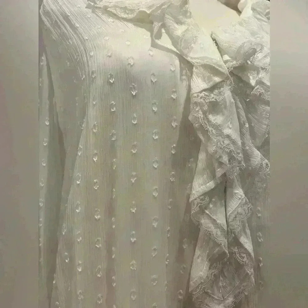 By Anthropologie Long-Sleeve V-Neck
Ruffled Tunic Dress Size Small - Picture 7 of 13